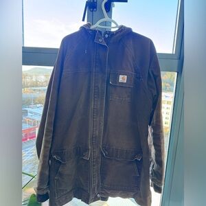 Carhartt Women’s Brown Hooded Field Jacket Size XL